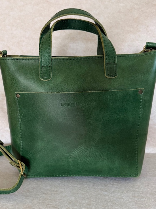 Portland Leather Handbags - EUC Portland Leather Goods PLG Cowboy Mint Mini Crossbody Tote with Zipper